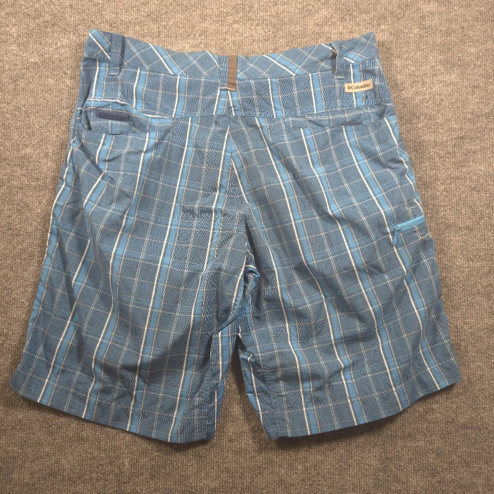 Columbia PFG Men's Blue Plaid Omni-Shield‎ Cargo/Hybrid Shorts Size 36
